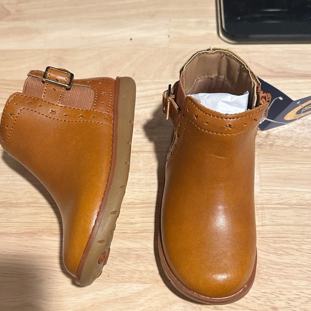 Stride Rite Toddler Tan Buckle Ankle Boots